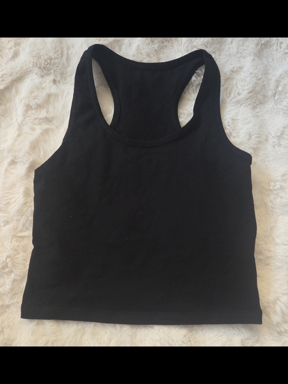 Classic Black Racerback Crop Top S